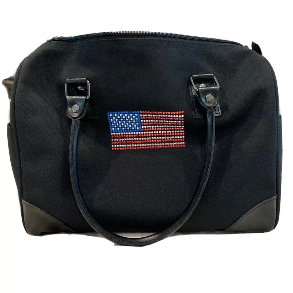 American Flag black handbag
